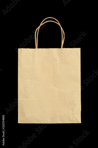 Paper Shopping Bags isolated on black background. 