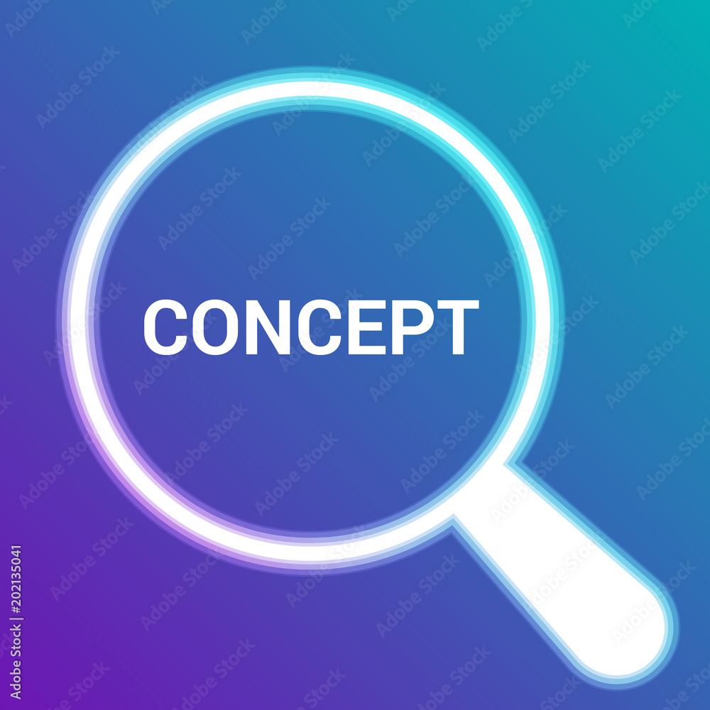 Marketing Concept: Magnifying Optical Glass With Words Concept Marketing Concept: Magnifying Optical Glass With Words Concept