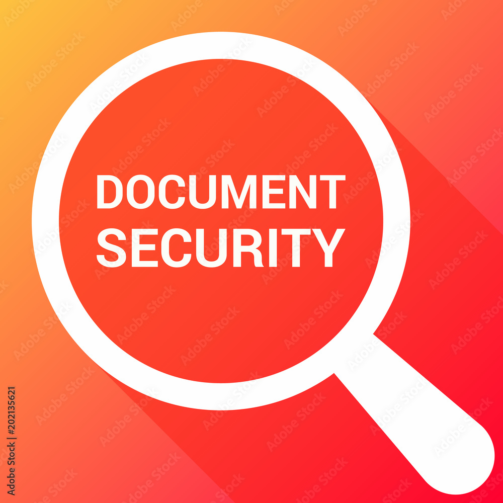 Magnifying Optical Glass With Words Document Security Magnifying Optical Glass With Words Document Security