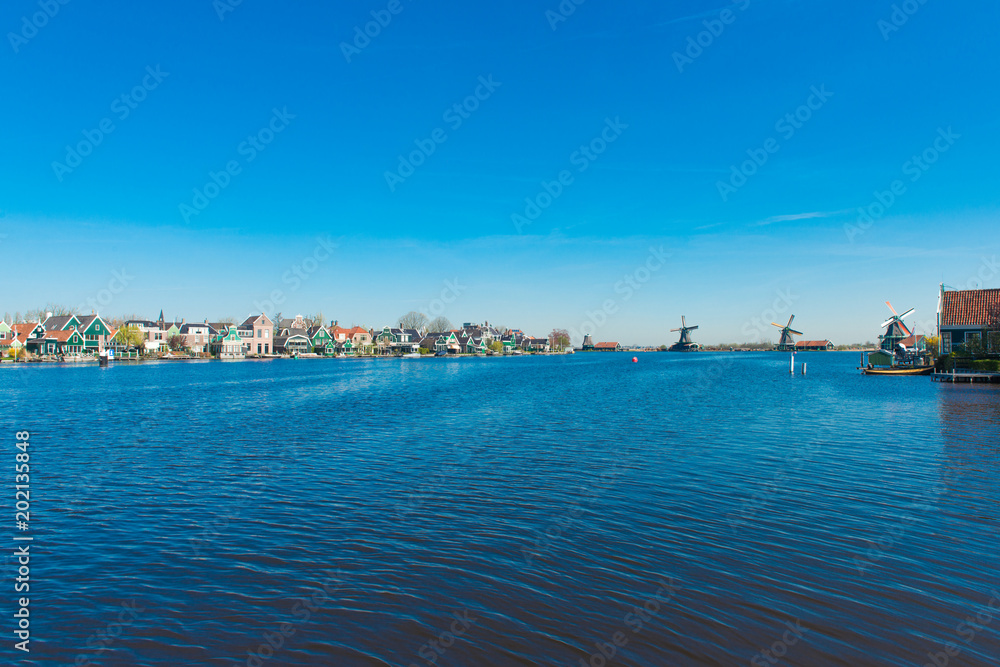 Dutch spring landscape in the village