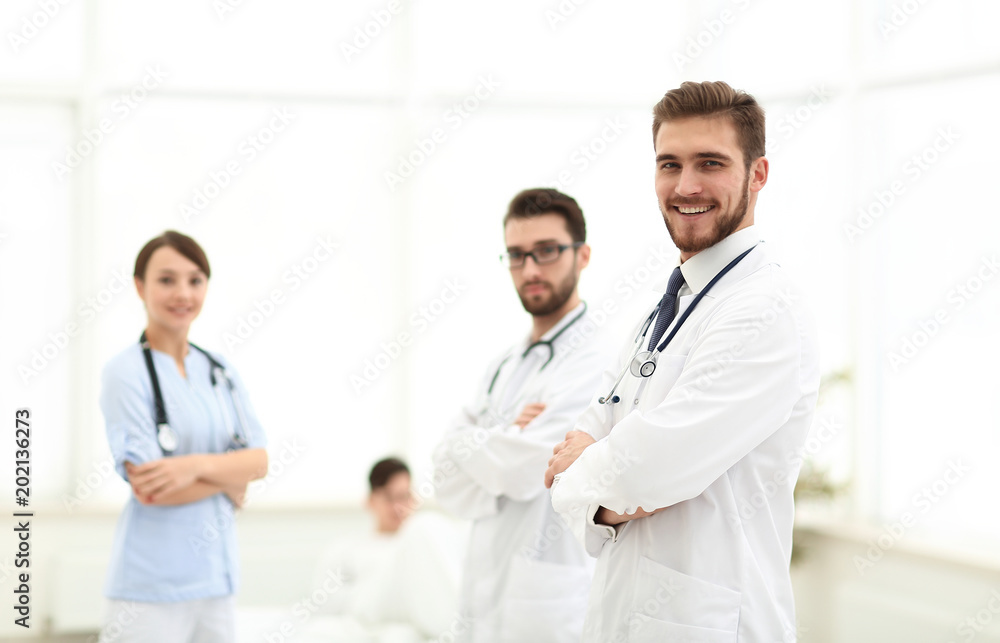 group of doctors in a medical office. group of doctors in a medical office.