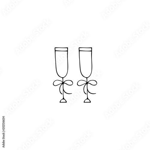 Glasses of champagne logo element