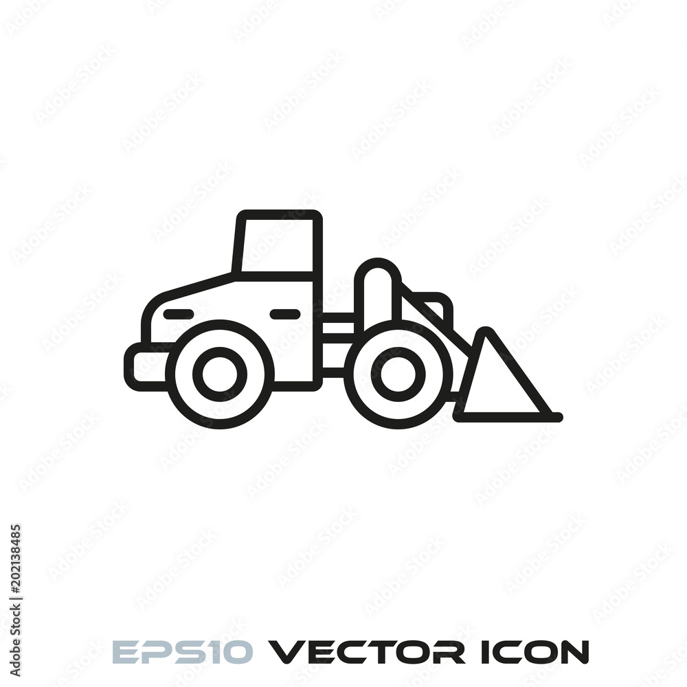 Wheel loader line icon