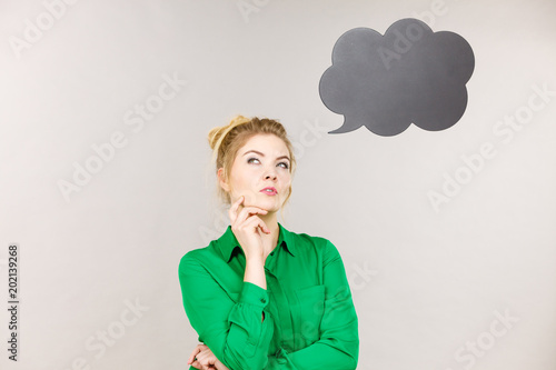 Business woman intensive thinking