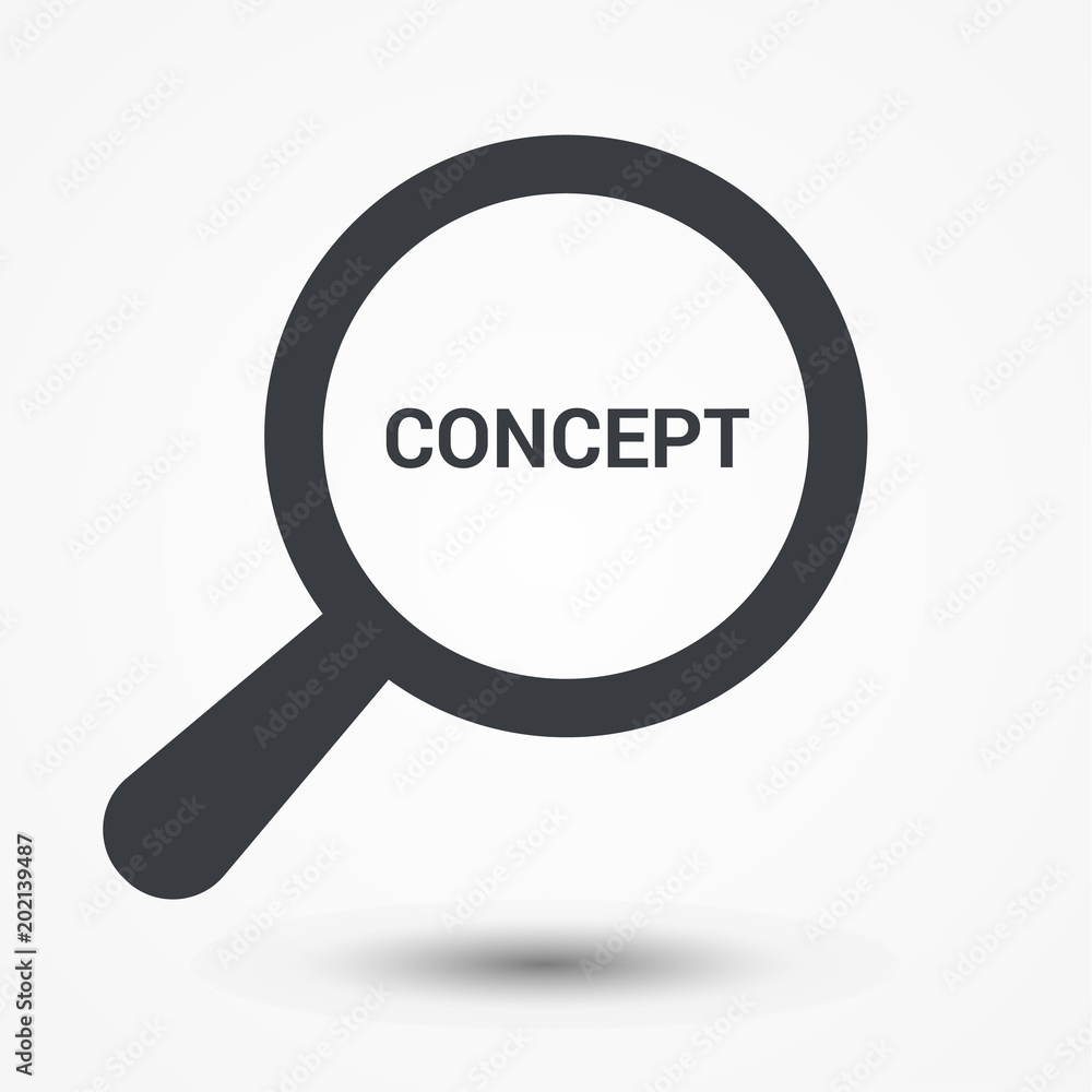 Advertising Concept: Magnifying Optical Glass With Words Concept Advertising Concept: Magnifying Optical Glass With Words Concept