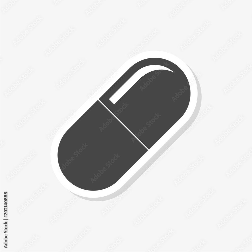 Pills sticker, Medicine Pills, simple vector icon Pills sticker, Medicine Pills, simple vector icon