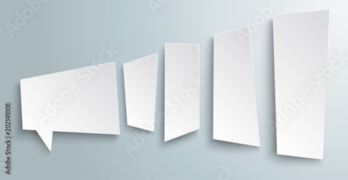 White Bullhorn Shape Speech Bubble Header