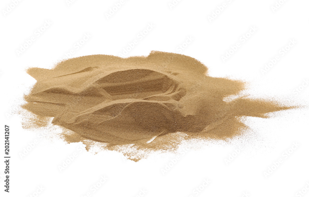 Desert sand pile isolated on white background and texture Desert sand pile isolated on white background and texture