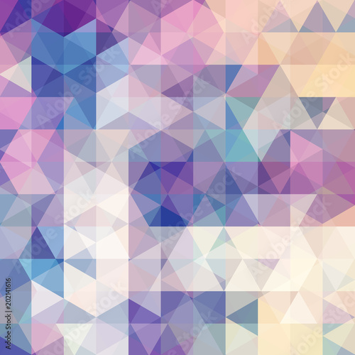 Abstract geometric style  background. Blue, white, pink colors. Vector illustration