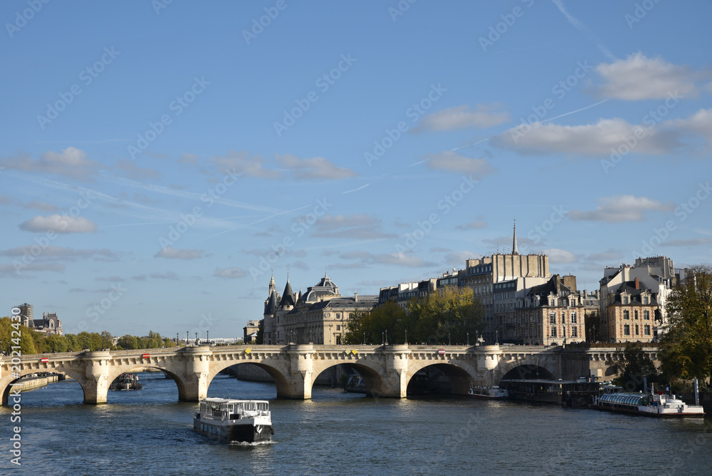 Le pont Neuf et la Seine à Paris, France