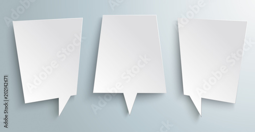3 Abstract White Speech Bubbles Header