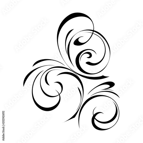 ornament 265. abstract decorative pattern in smooth black lines on a white background