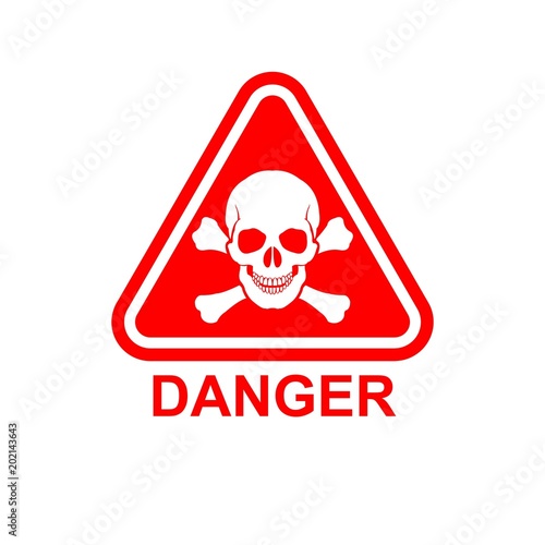 Danger Skull Red Sign