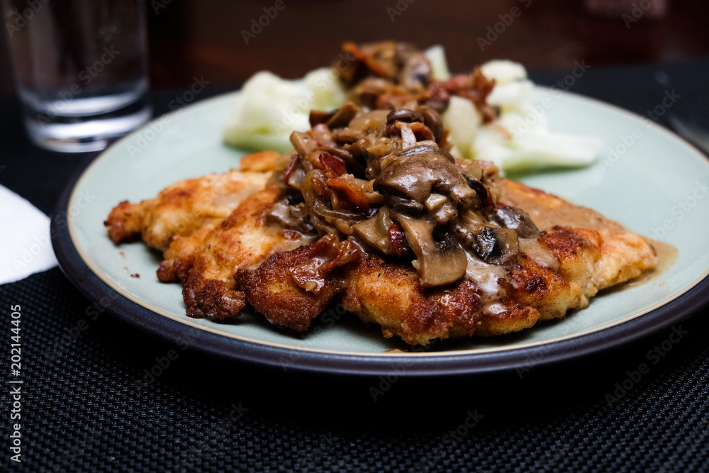 Tasty meat with sauce on plate Tasty meat with sauce on plate