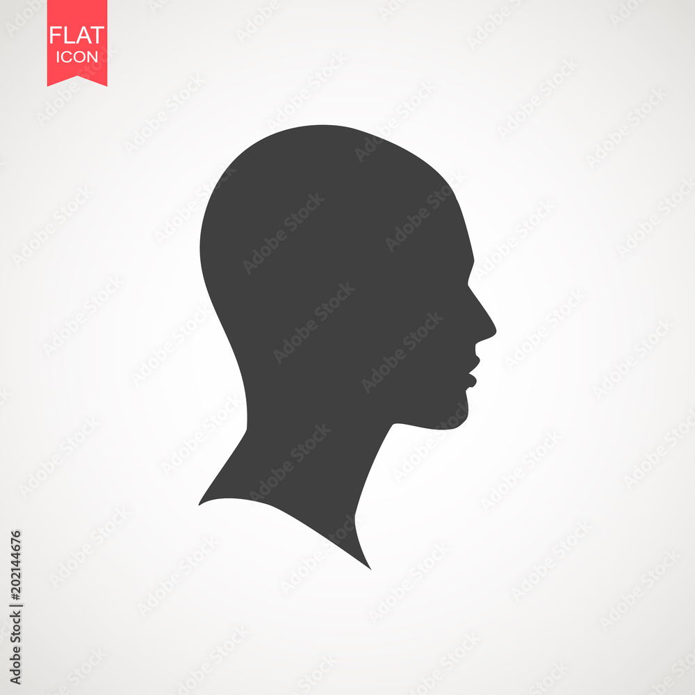 Human head silhouette. It can be used as part of various graphic compositions, or in itself. Human head silhouette. It can be used as part of various graphic compositions, or in itself.