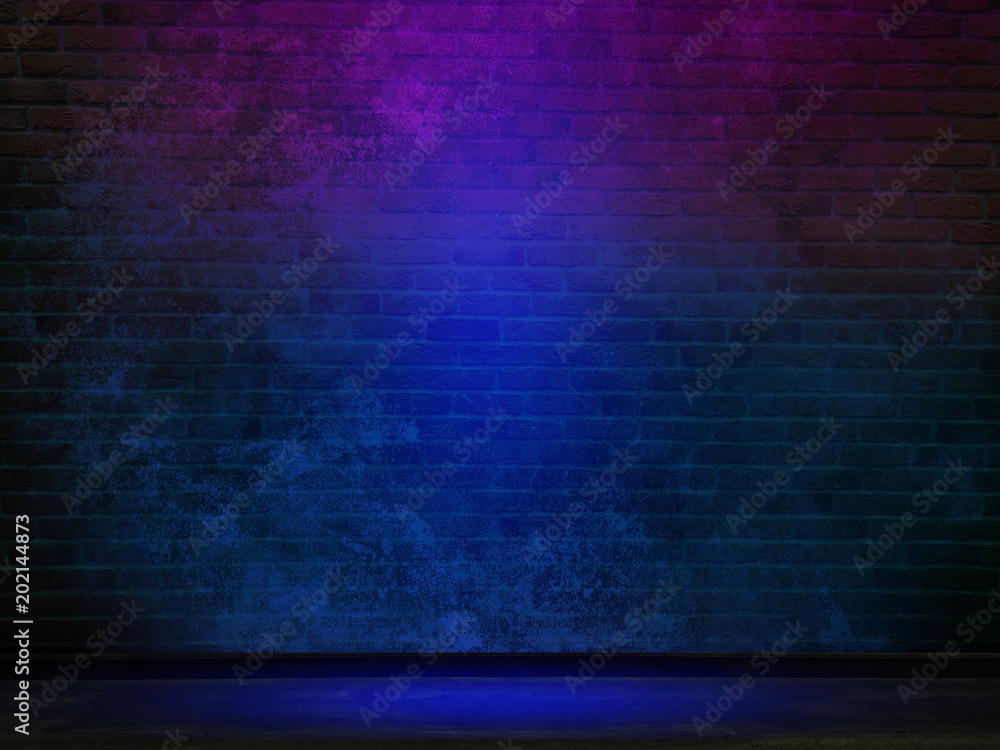 Wall background with neon lights