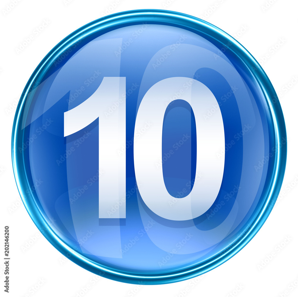 number ten icon blue, isolated on white background. number ten icon blue, isolated on white background.