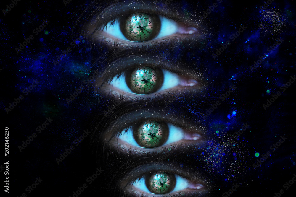 Background, eyes in space, other mind