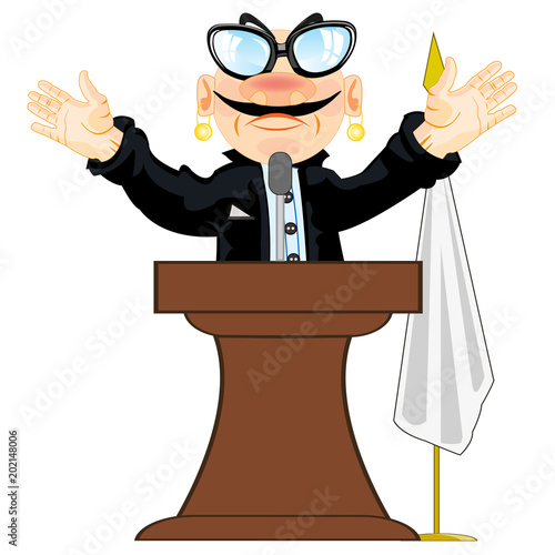 Orator on tribune