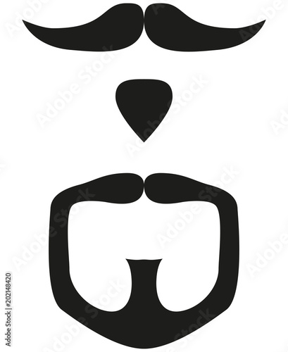 Photos Black and white goatee silhouette set
