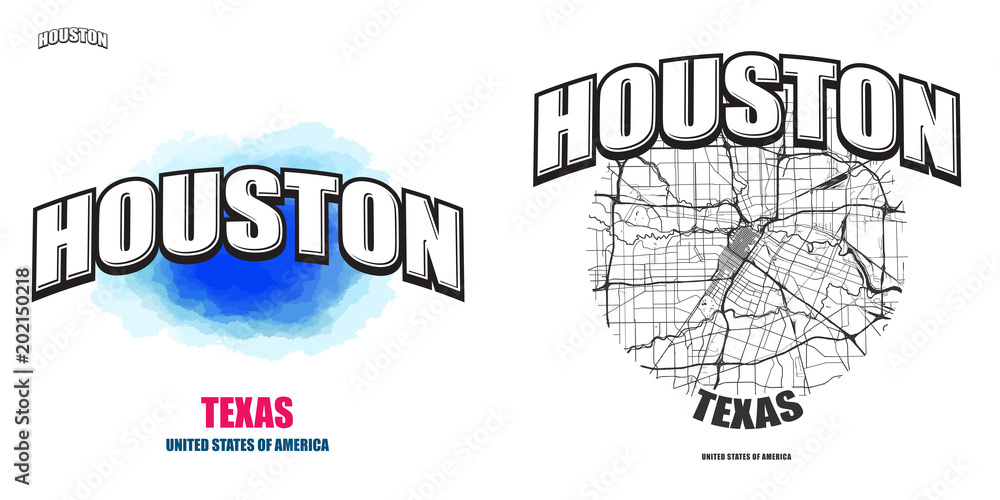 Houston, Texas, two logo artworks