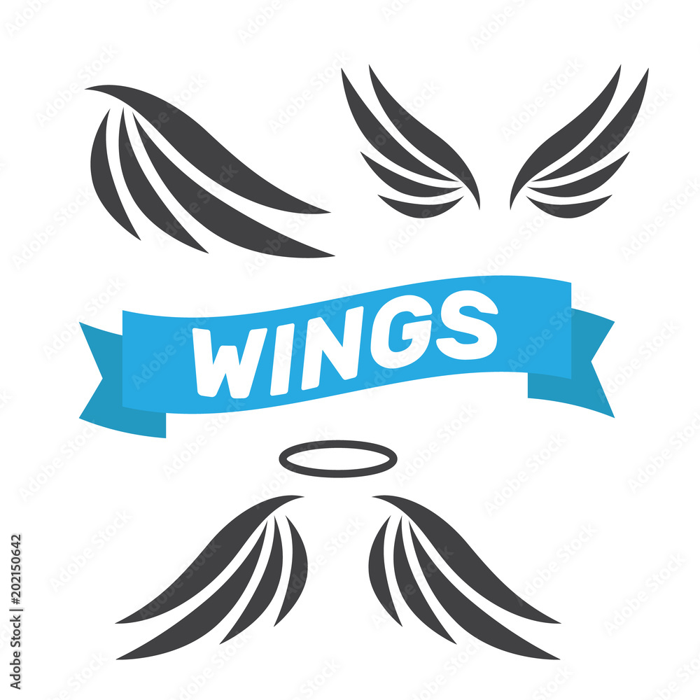 Eagle wings vector. Wings angel isolated. Bird wings cartoon art set Stock  Vector | Adobe Stock