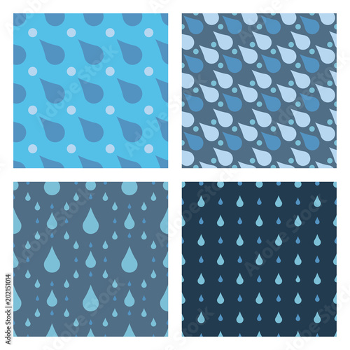 Rain drops seamless pattern background vector water blue nature raindrop abstract illustration