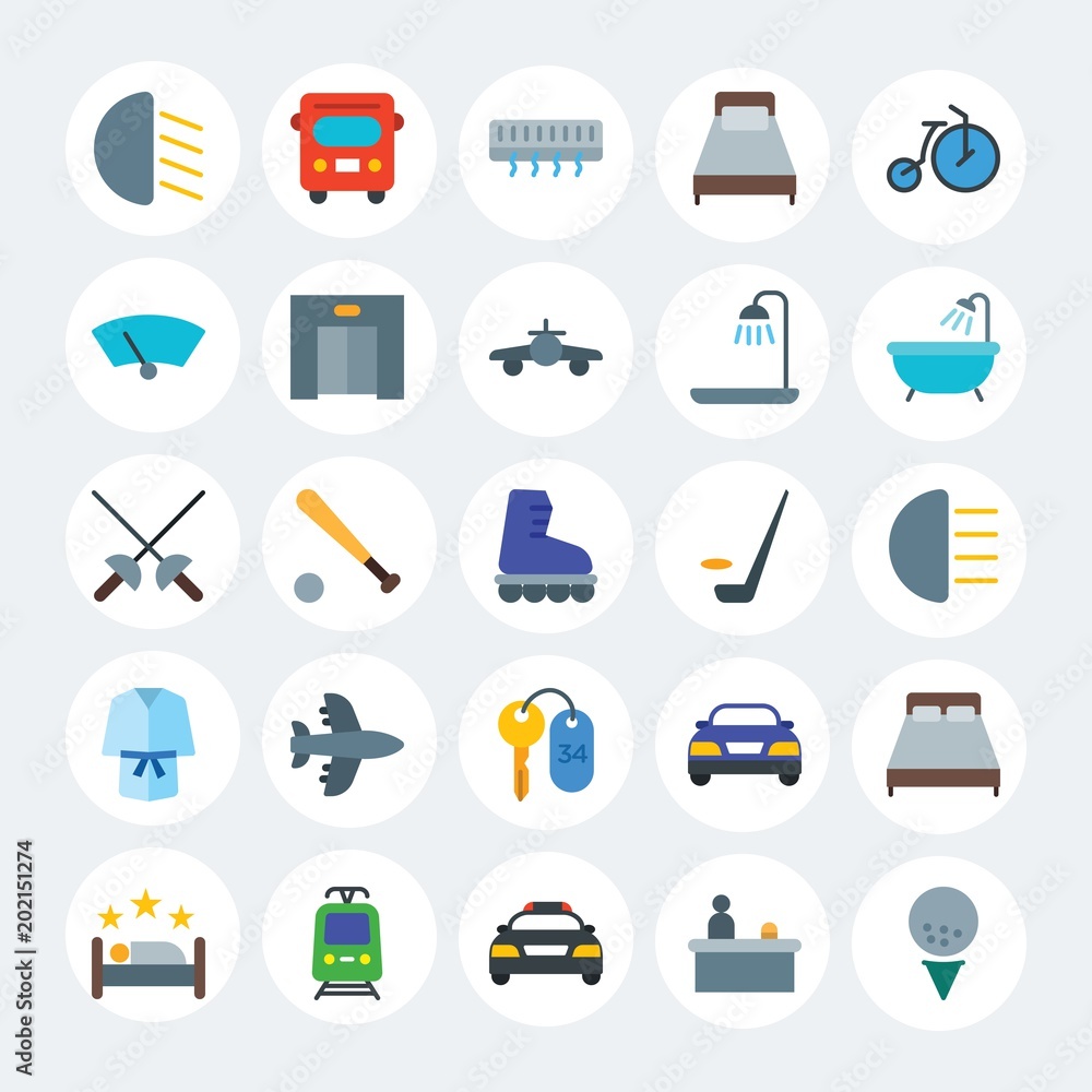 Modern Simple Set of transports, hotel, sports Vector flat Icons. Contains such Icons as bright, temperature, baseball, business and more on white cricle background. Fully Editable. Pixel Perfect. Modern Simple Set of transports, hotel, sports Vector flat Icons. Contains such Icons as bright, temperature, baseball, business and more on white cricle background. Fully Editable. Pixel Perfect.