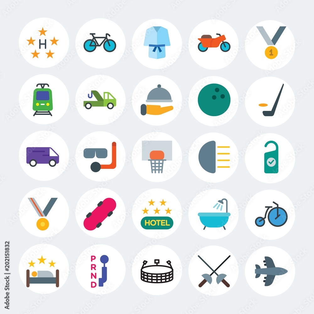 Modern Simple Set of transports, hotel, sports Vector flat Icons. Contains such Icons as service, vector, hotel, olympic, bath and more on white cricle background. Fully Editable. Pixel Perfect. Modern Simple Set of transports, hotel, sports Vector flat Icons. Contains such Icons as service, vector, hotel, olympic, bath and more on white cricle background. Fully Editable. Pixel Perfect.