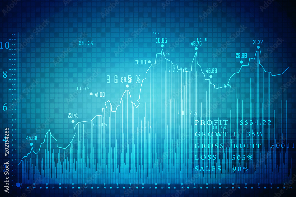 2d rendering Stock market online business concept. business Graph 2d rendering Stock market online business concept. business Graph