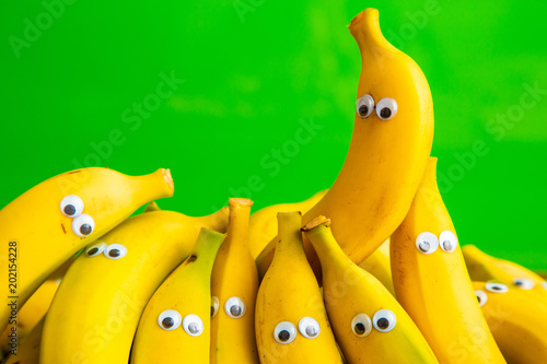 funny pack of bananas with eyes