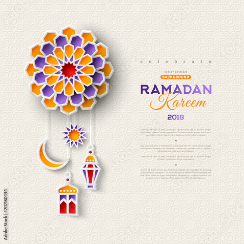 Islamic lanterns, star and moon