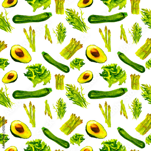 Vegetables Seamless Pattern. Repeatable Pattern with Healthy Food. 