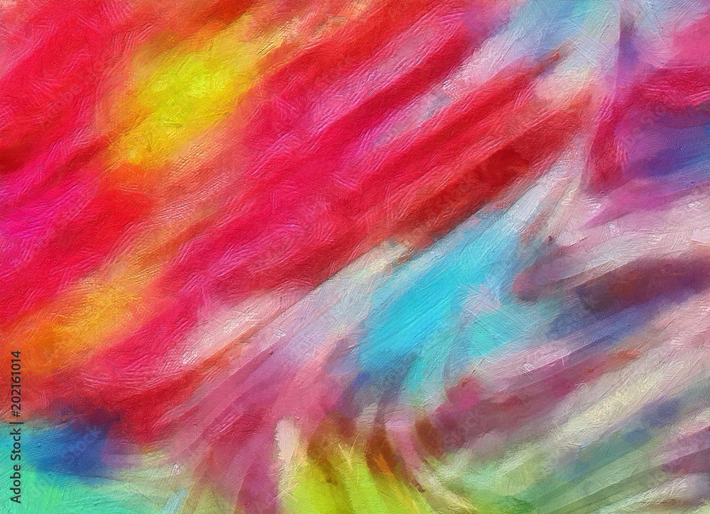Colorful textured vortex abstraction. Bright futuristic whirl art wallpaper. Creativ artwork on canvas in fantasy style. Twisted glow graphic painting texture background. Drawn in oil motion design.