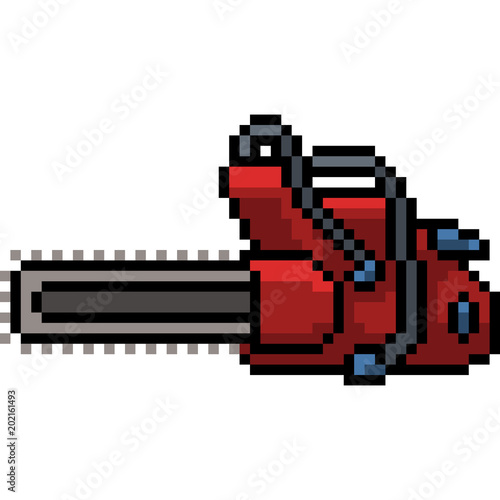 vector pixel art chainsaw
