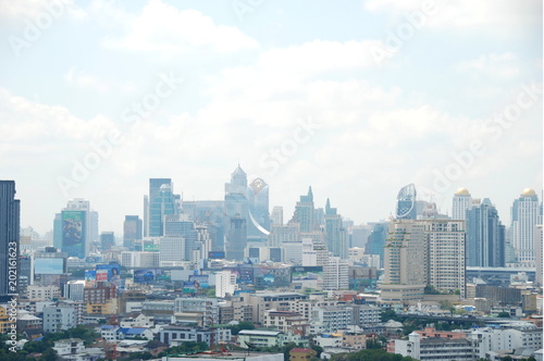 View of Bangkok modern city centre with skyscrapers, Thailand