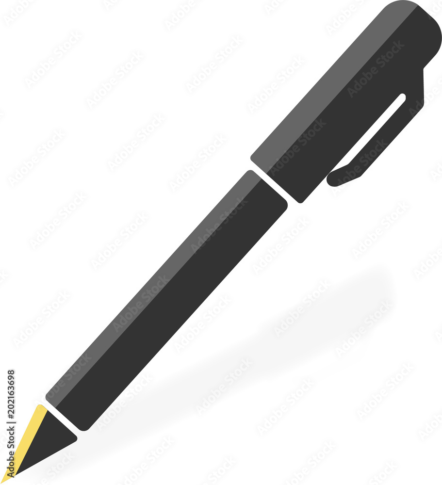 illustration of a pen, pencil with shadow isolated on white background illustration of a pen, pencil with shadow isolated on white background