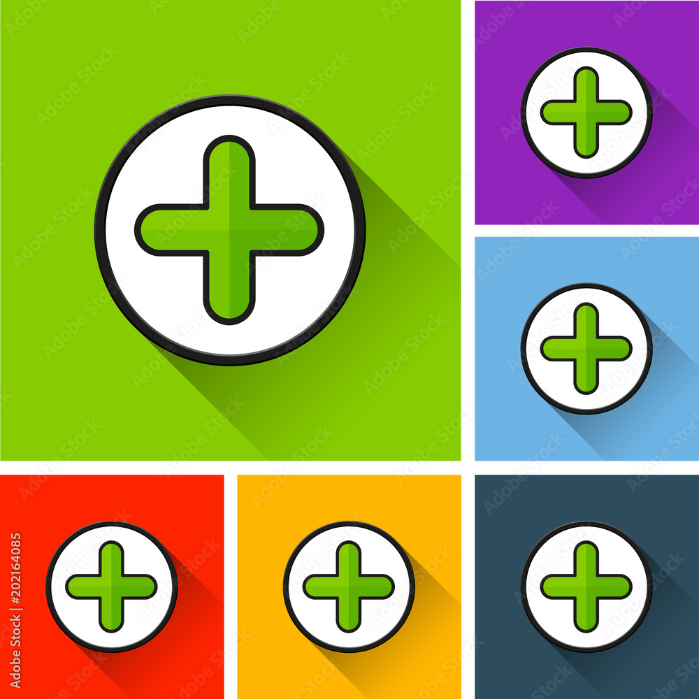Obraz premium plus icons with long shadow