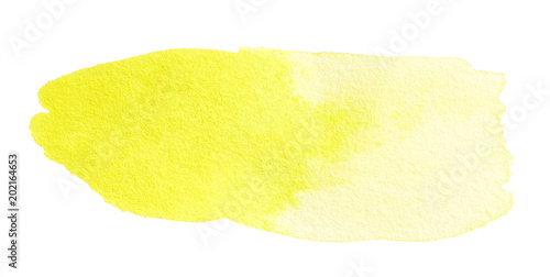 Yellow watercolor brush stroke hand drawn