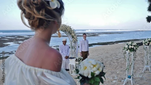Footage slowmo Full HD of wedding couple just married