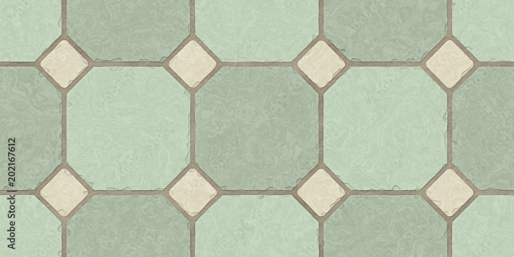 Pistachio Beige Seamless Classic Floor Tile Texture. Simple Kitchen, Toilet  or Bathroom Mosaic Tiles Background. 3D rendering. 3D illustration. Stock  Photo | Adobe Stock