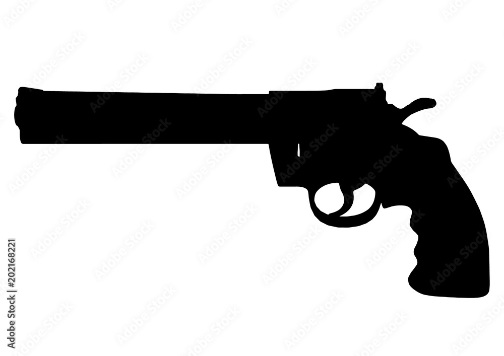 Tableau sur toile silhouette of gun vector