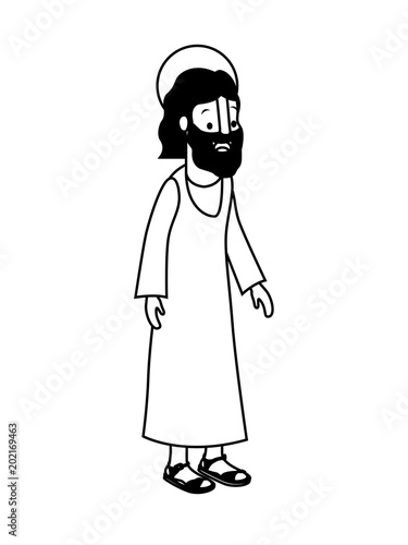 apostle of Jesus with halo character vector illustration design
