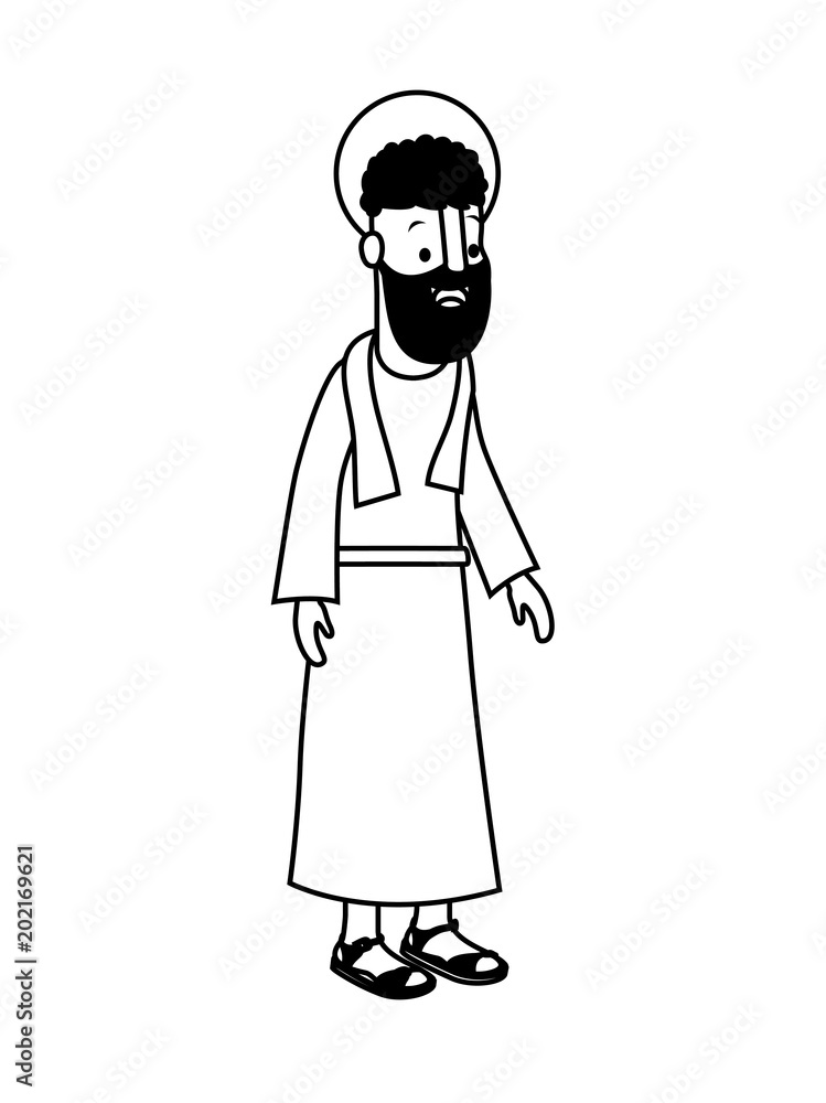 apostle of Jesus with halo character vector illustration design apostle of Jesus with halo character vector illustration design