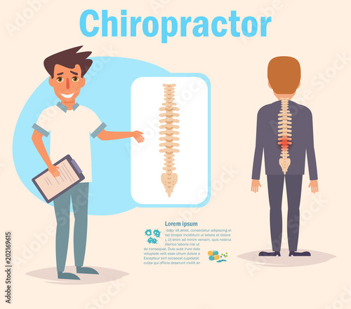 Chiropractor Vector. Cartoon.