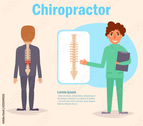 Chiropractor Vector. Cartoon.