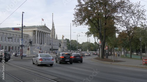 Traffic near the Austrian Parliament photo