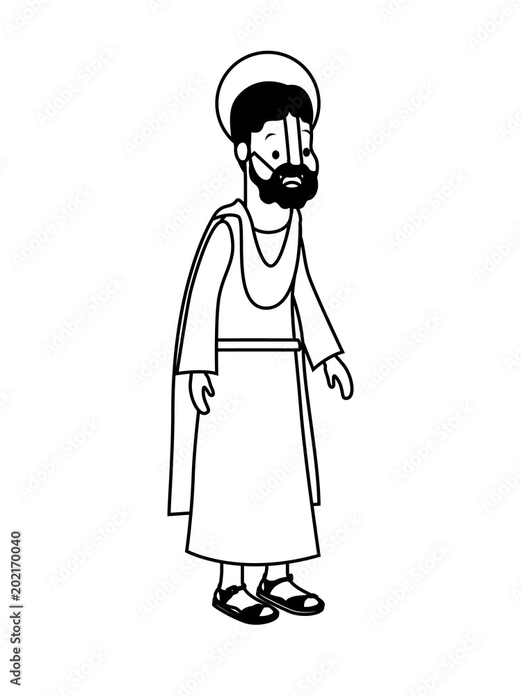 apostle of Jesus with halo character vector illustration design apostle of Jesus with halo character vector illustration design