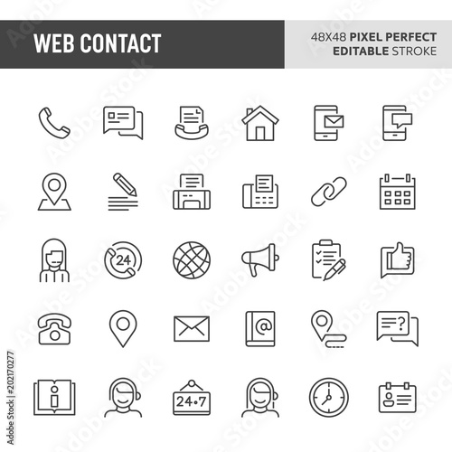 Web Contact Vector Icon Set