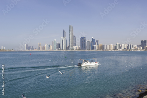 Abu Dhabi, United Arab Emirates boasts of a great skyline composed of modern buildings across the sealine